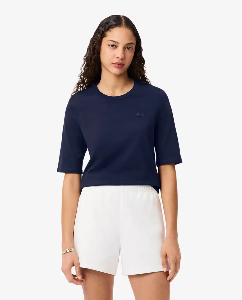 Футболка женская Lacoste Azul Marino с французским рукавом