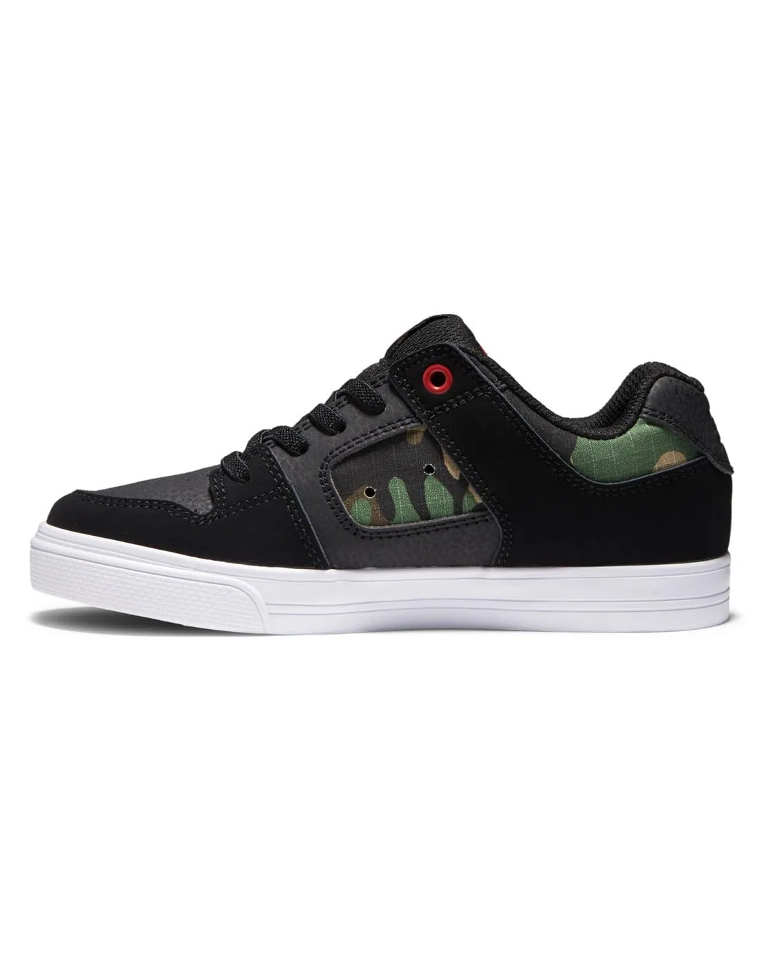 Детские кроссовки для мальчиков с эластичными шнурками DC Shoes Pure Elastic, Black Camo — фото 3