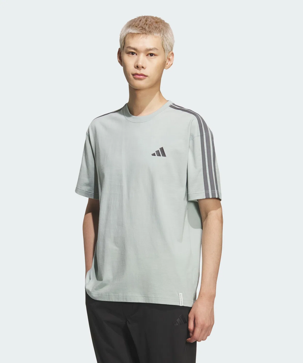 Мужская футболка свободного кроя с принтом три полосы Adidas, Green