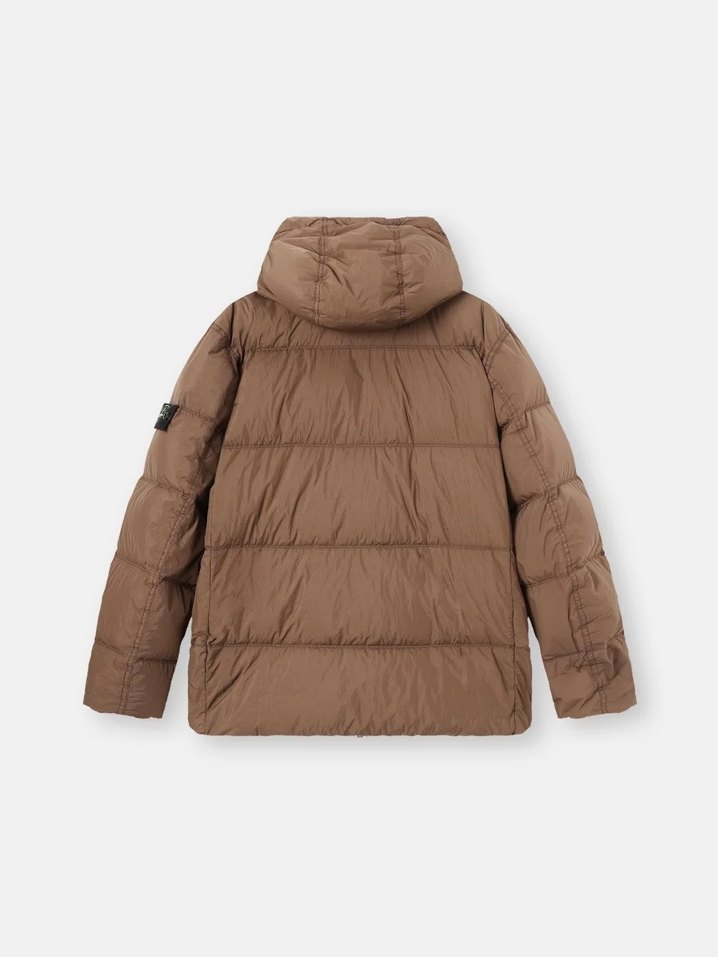 Мужской пуховик Stone Island Wind-resistant With Anti-drop Regular Fit, коричневый — фото 4