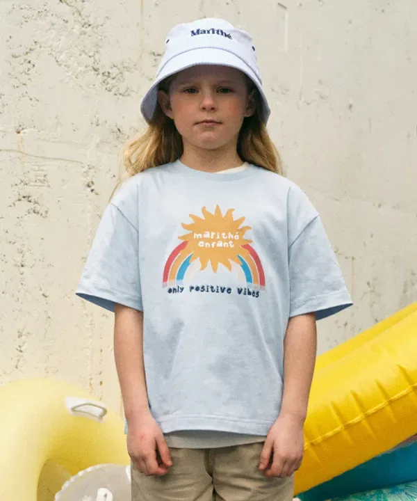 Футболка с коротким рукавом oversized Enfant sunny day Marithé Kids, голубой