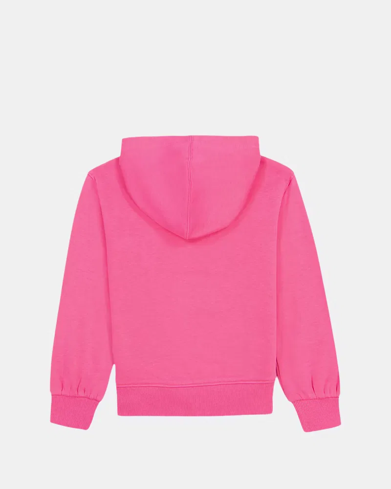 Детское худи для девочек из плотного флиса с начесанной изнанкой Rival Fleece Glitter Logo UnderArmour, Pink Frenzy/White — фото 2