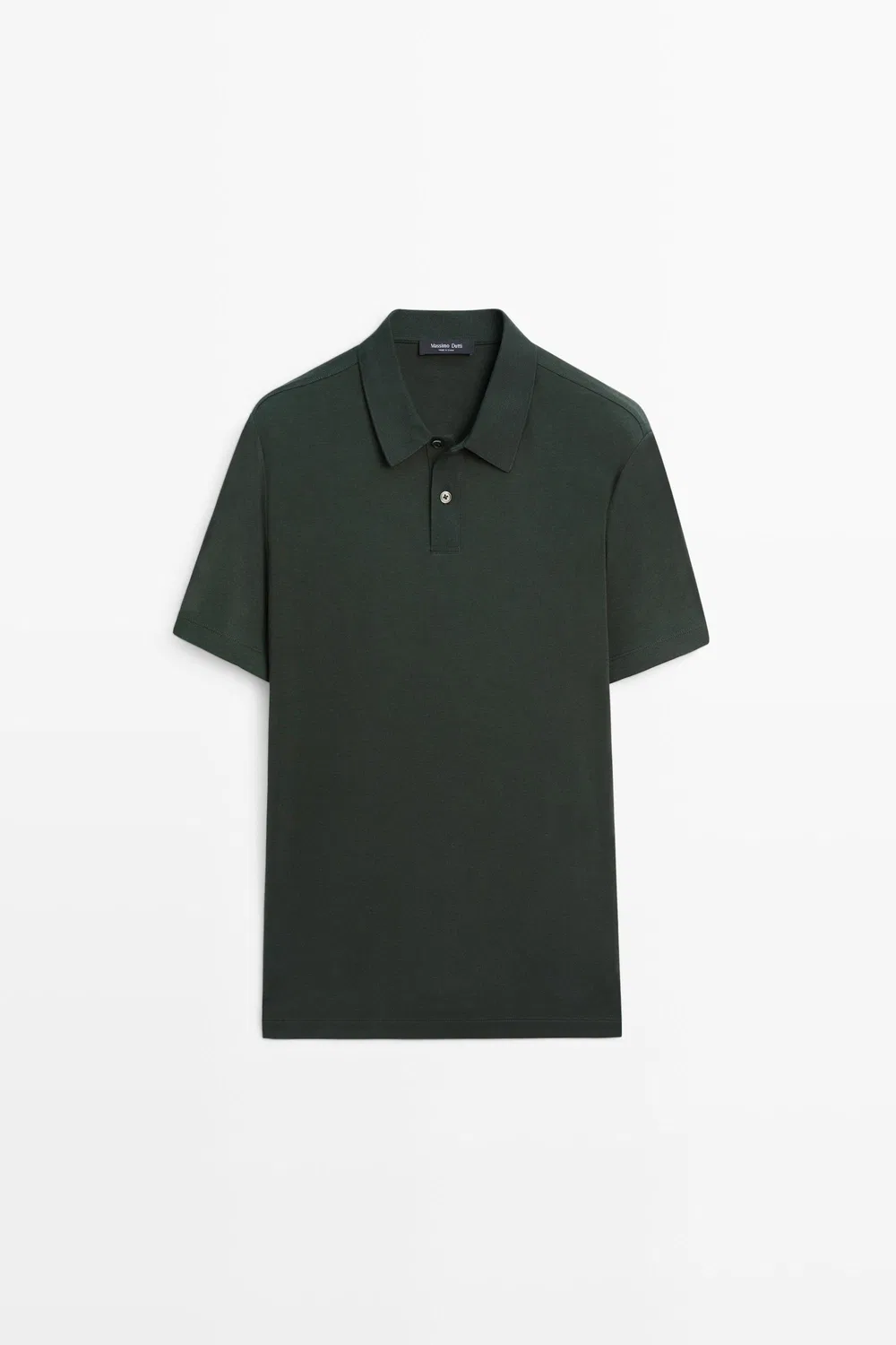 Поло Massimo Dutti 100% Cotton Short Sleeve Shirt, хаки — фото 2