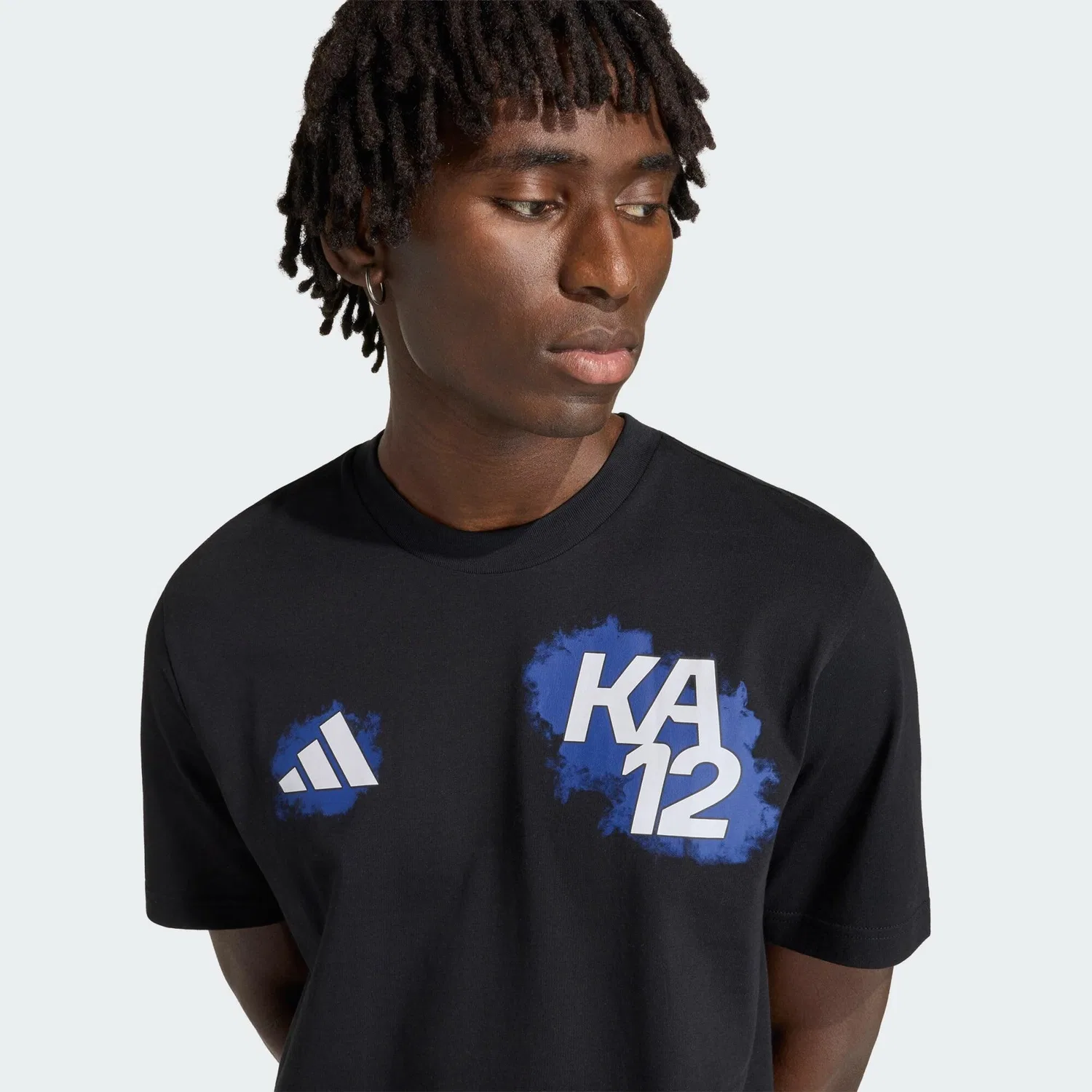Мужская хлопковая футболка Kimi Antonelli Name & Number Adidas, Schwarz — фото 4