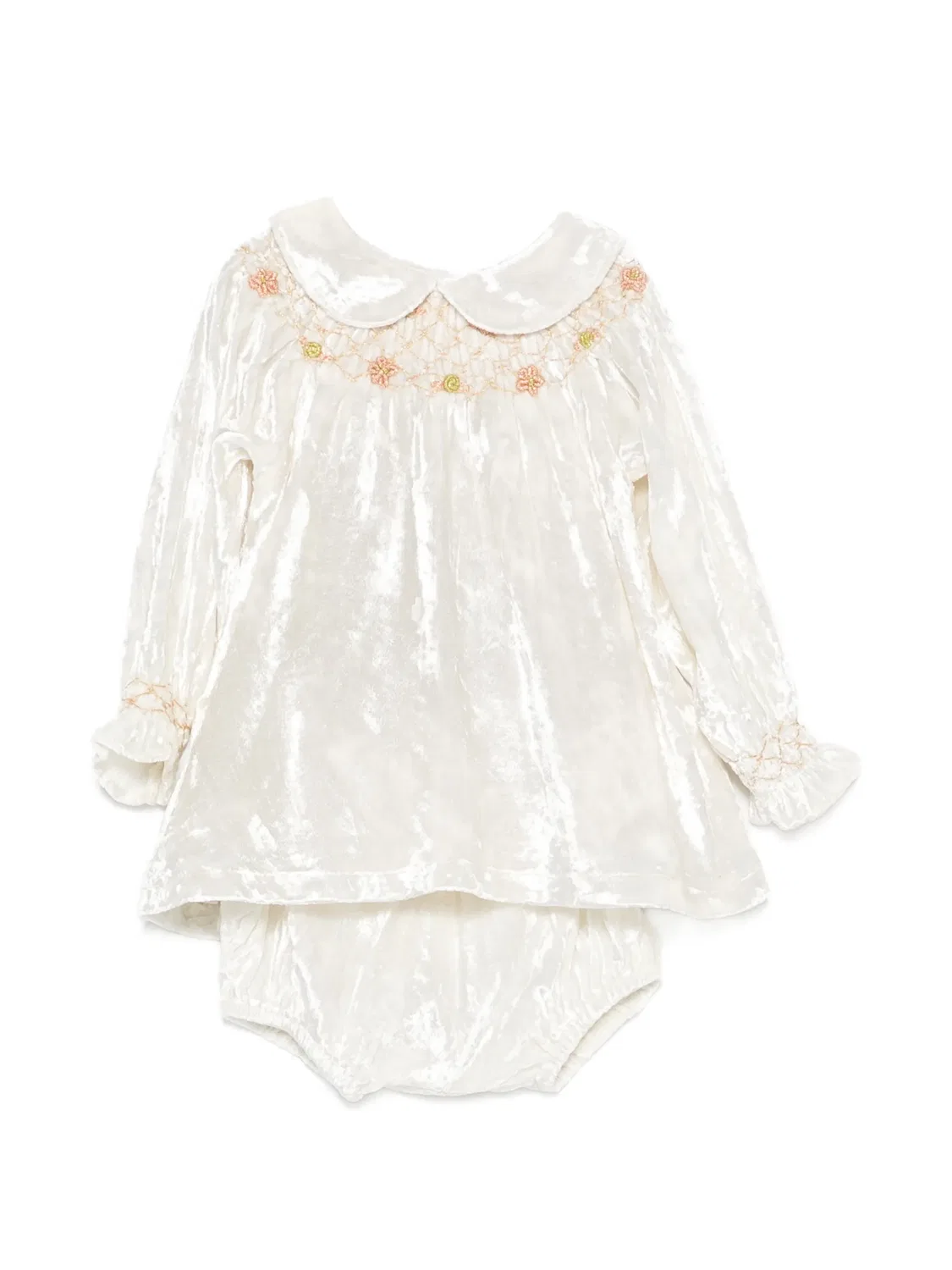 Комплект шорт Harriet бархатный со смокированием Bebe Organic, нейтральные