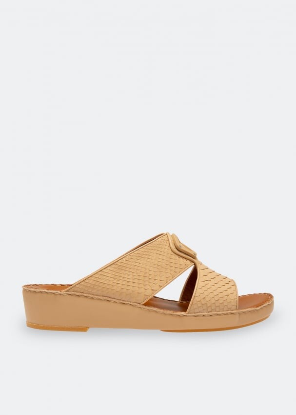 

Сандалии PRIVATE COLLECTION Python leather sandals, бежевый