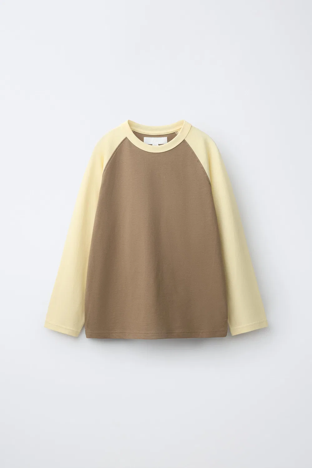 Футболка с длинным рукавом и рукавами реглан ZARA, Brown