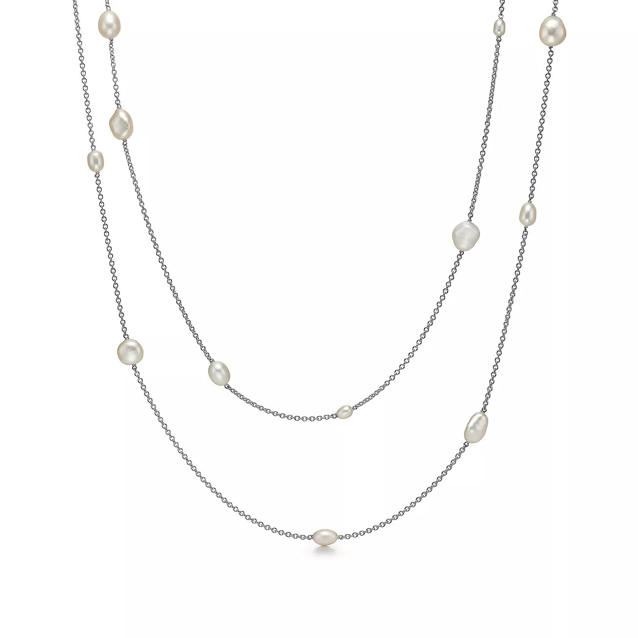 

Колье Tiffany & Co. x Elsa Peretti Pearls By The Yard Sprinkle, серебро/жемчуг