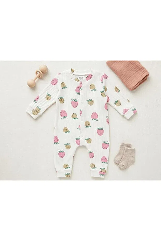 Детское боди-комбинезон с принтом Zıbzıb Baby, Pink — фото 2