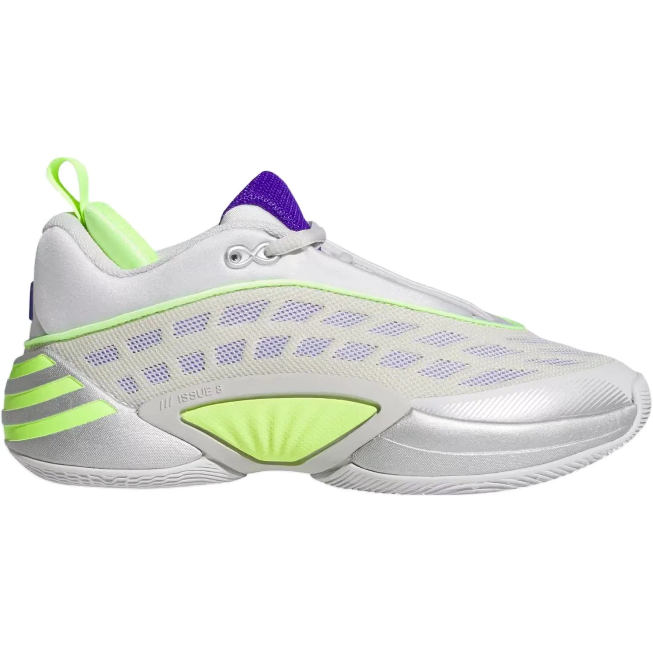 Детские баскетбольные кроссовки Adidas DON Issue 8, Silver Metal/Transparent Lemon/Dash Gray — фото 3