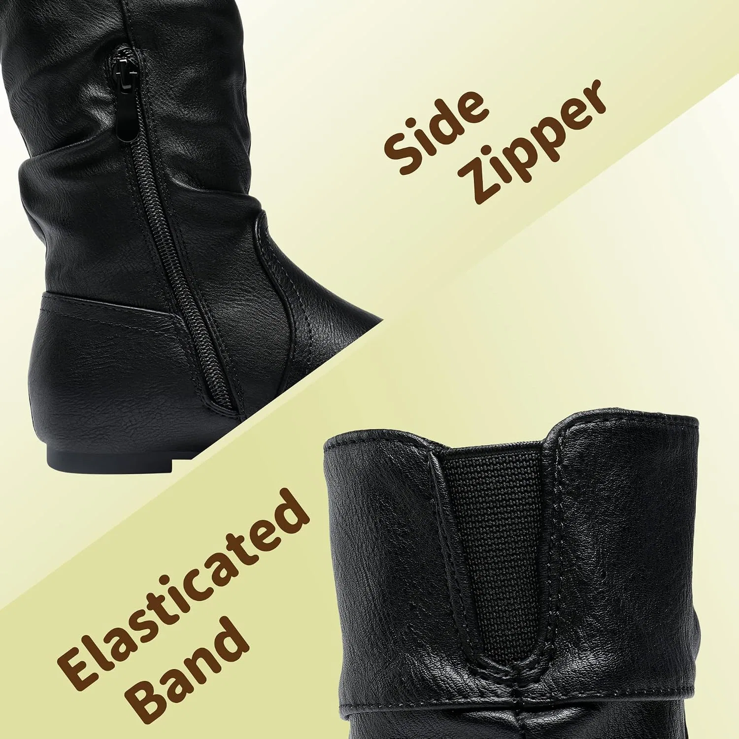 Детские сапоги для девочек до колена DREAM PAIRS, Black — фото 3