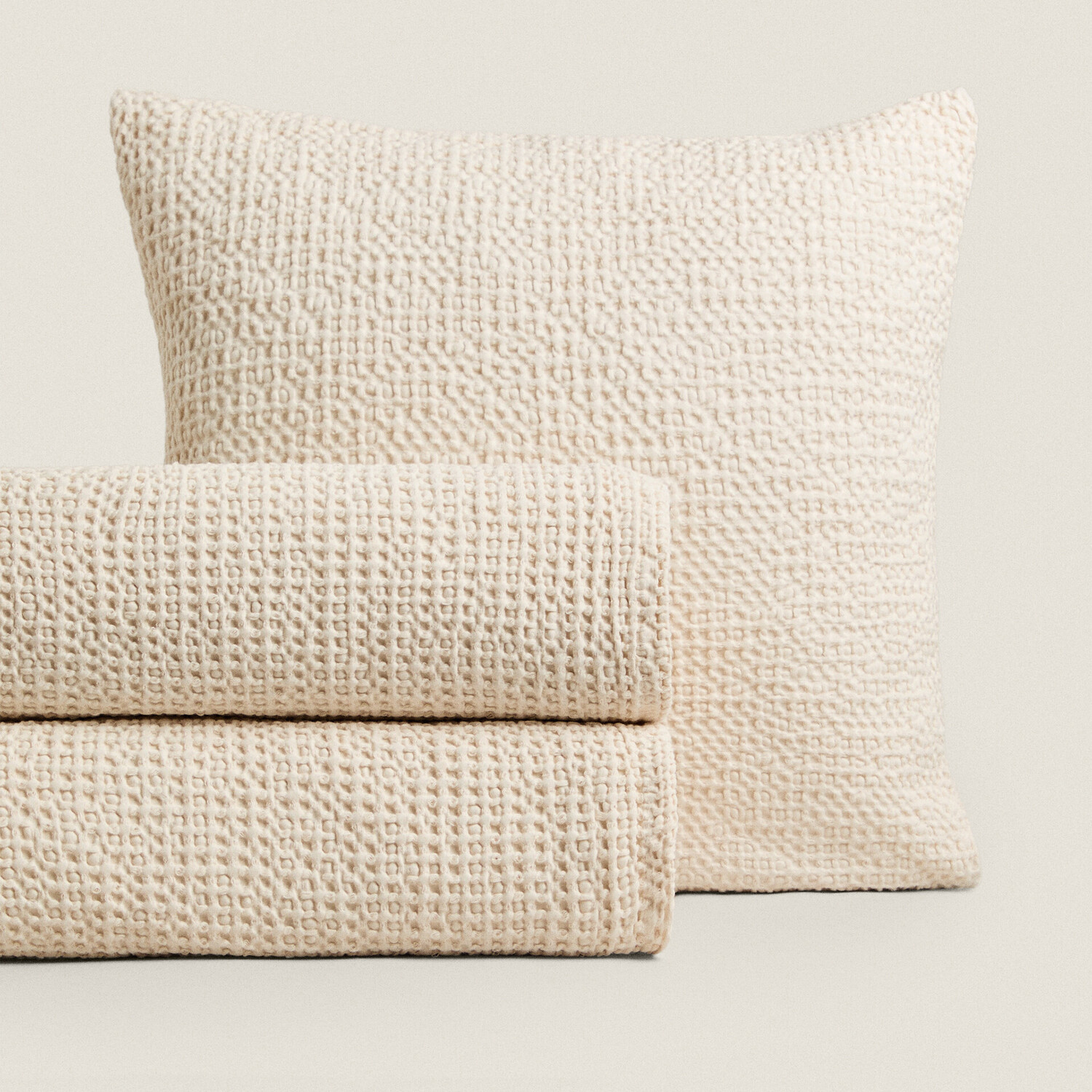 

Покрывало Zara Home Waffle Knit, кремовый