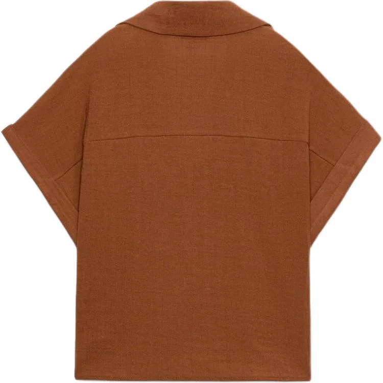 Женская рубашка с лацканами Ochre Red ZARA, Ochre Red — фото 3