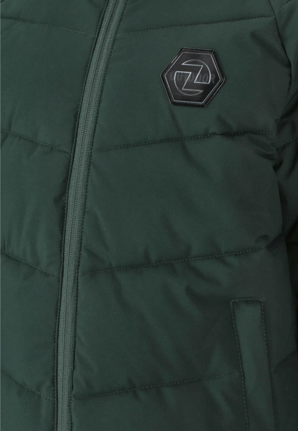 Детская стеганая куртка Flake Zigzag, Темно-Зеленый — фото 3