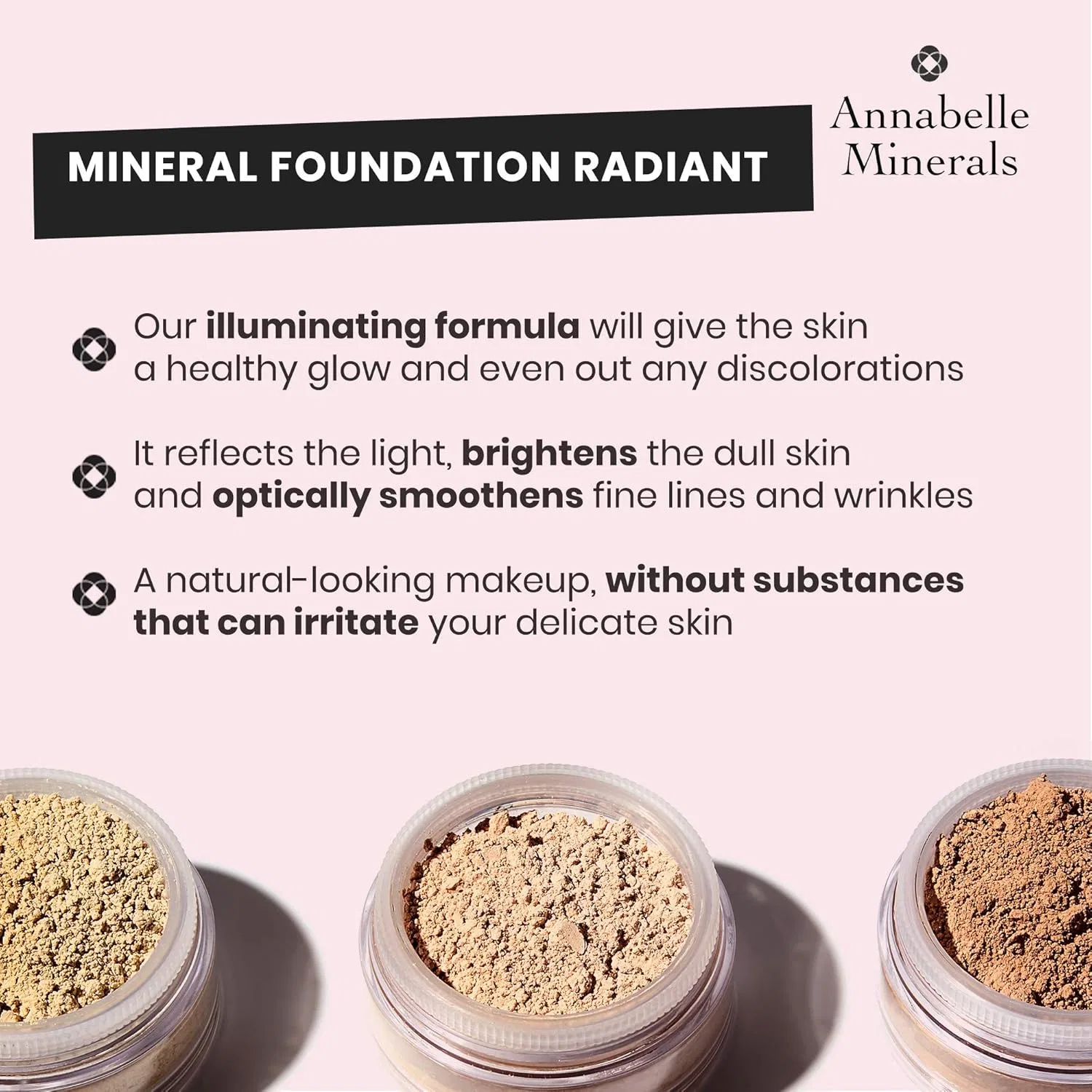 Минеральная основа Radiant Mineral Foundation с SPF20, Annabelle Minerals, 10g, Golden Fair — фото 4