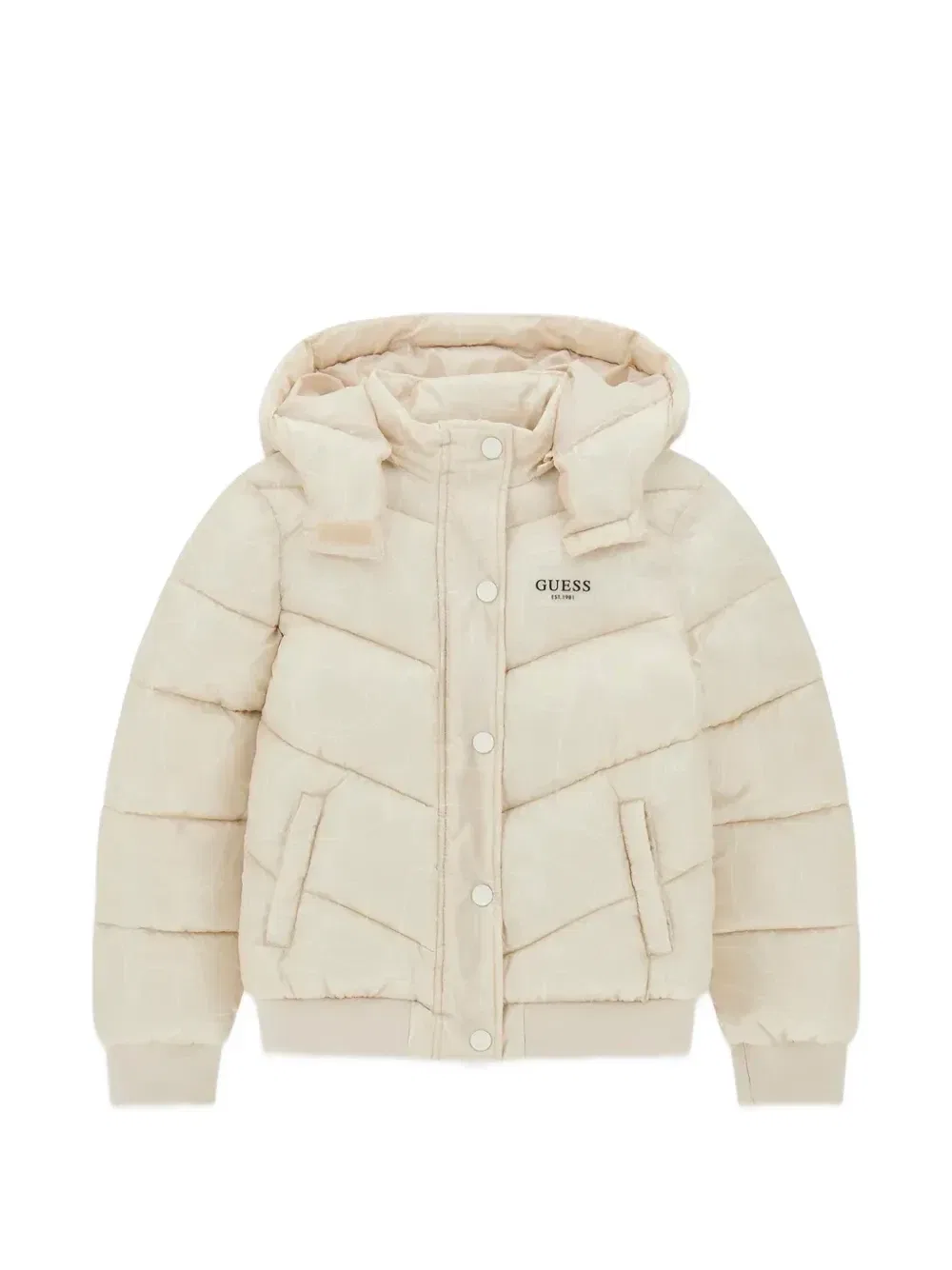 Куртка с наполнителем с принтом логотипа Guess Kids, бежевый