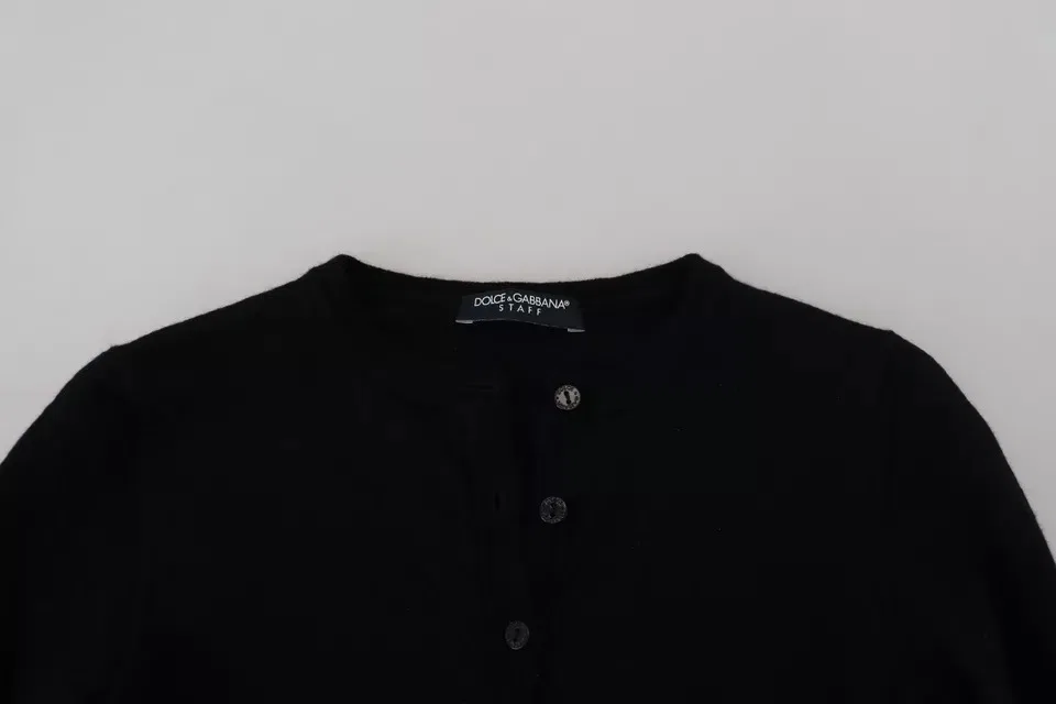 Женский кардиган на пуговицах из шерсти Cardigan Dolce & Gabbana, Black — фото 4