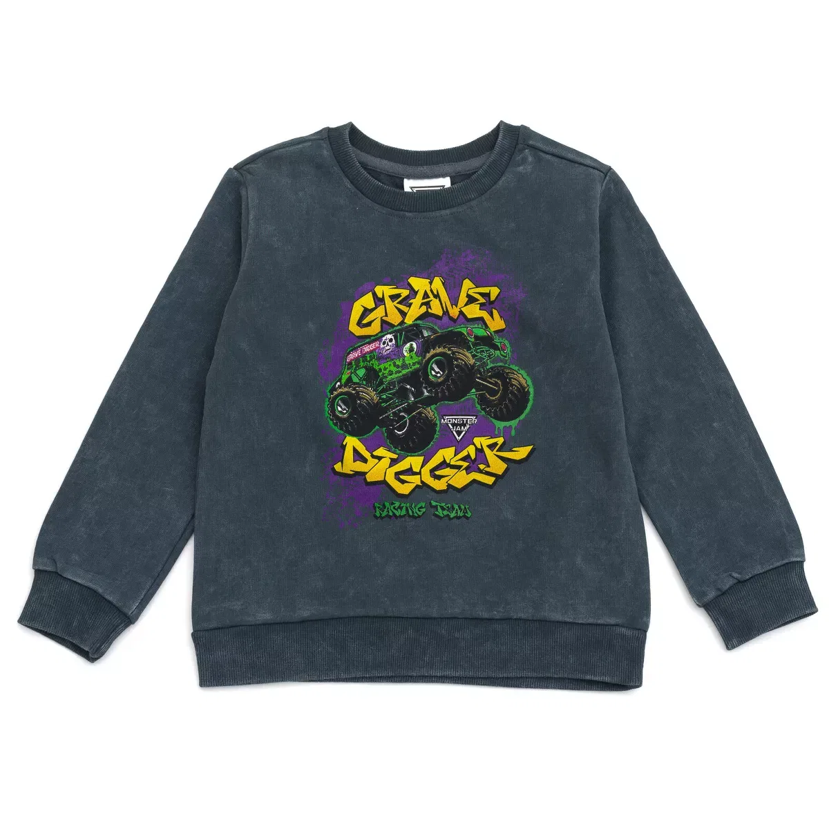 Детский комплект свитшота и джоггеров с принтом Monster Jam Grave Digger, Цвет Navy — фото 4