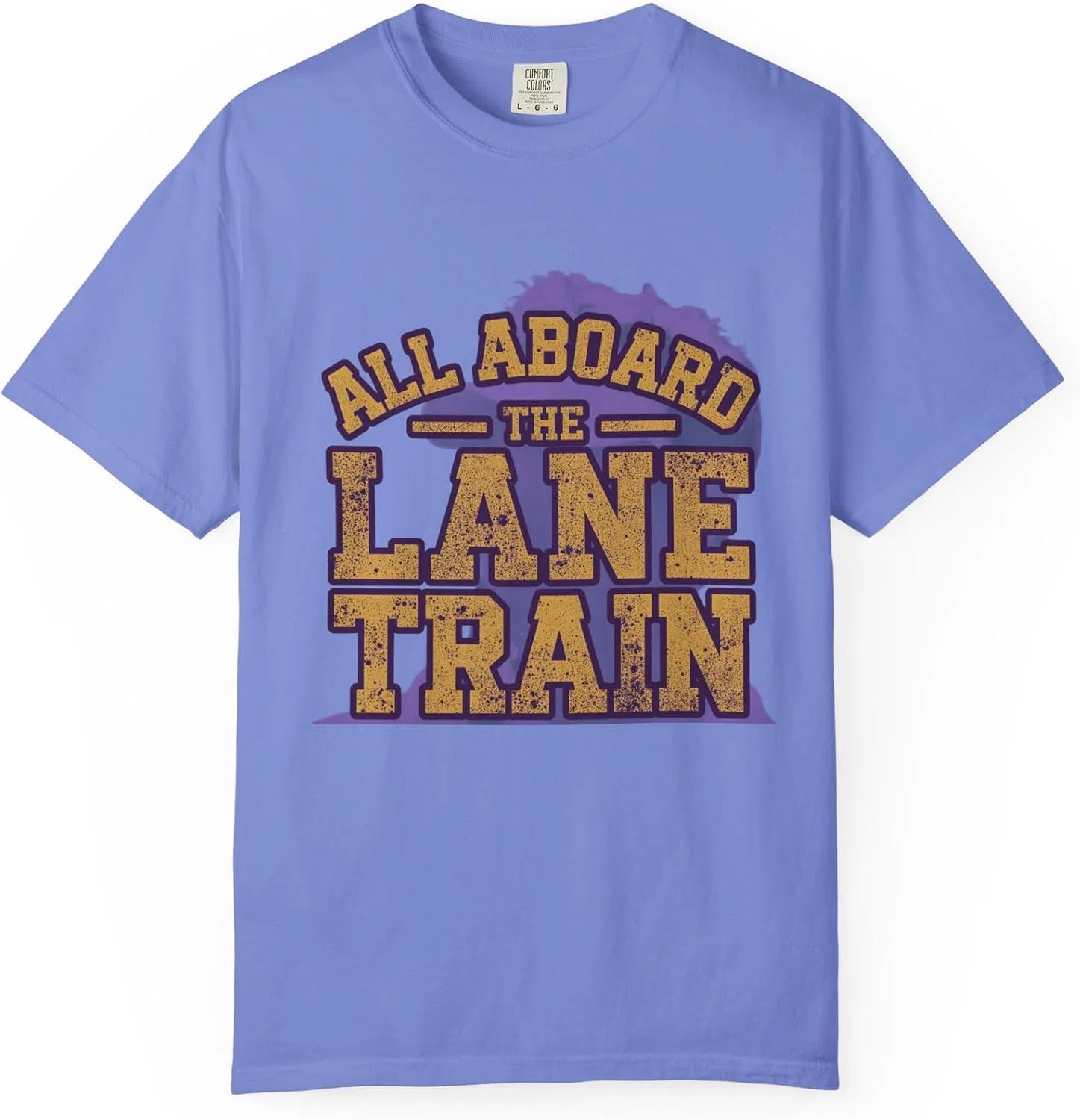 Женская футболка с принтом All Aboard The Lane Train, Flo Blue