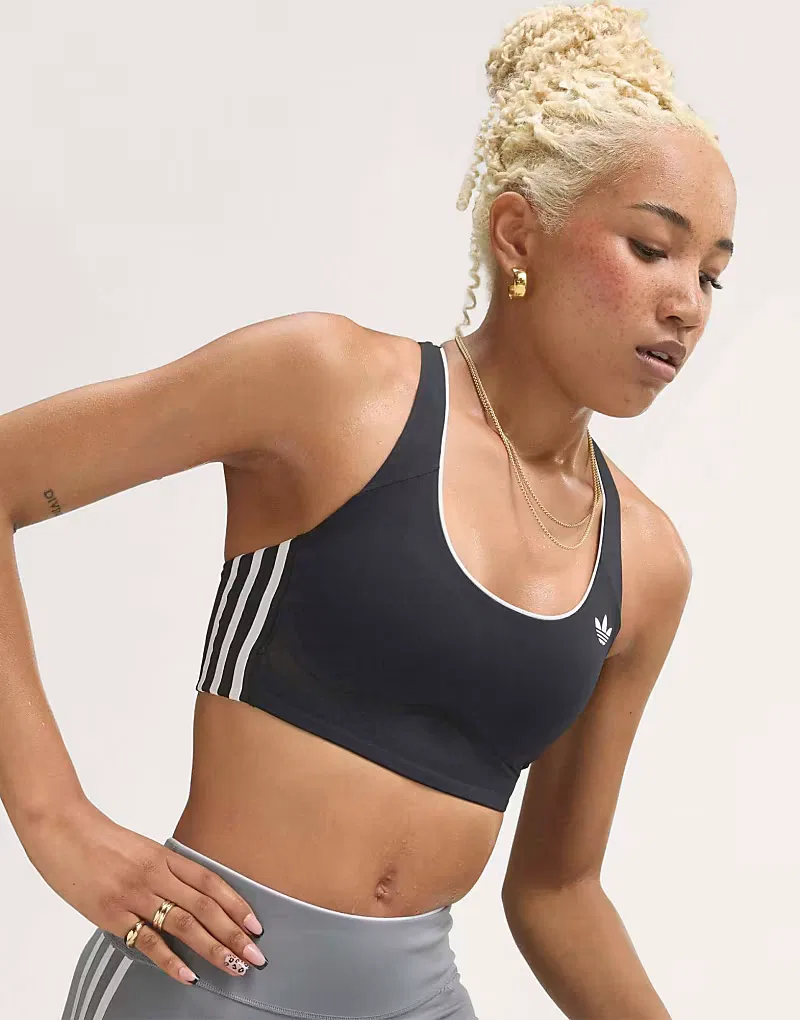 Спортивный бюстгальтер Adidas Originals Sports средней поддержки, черный
