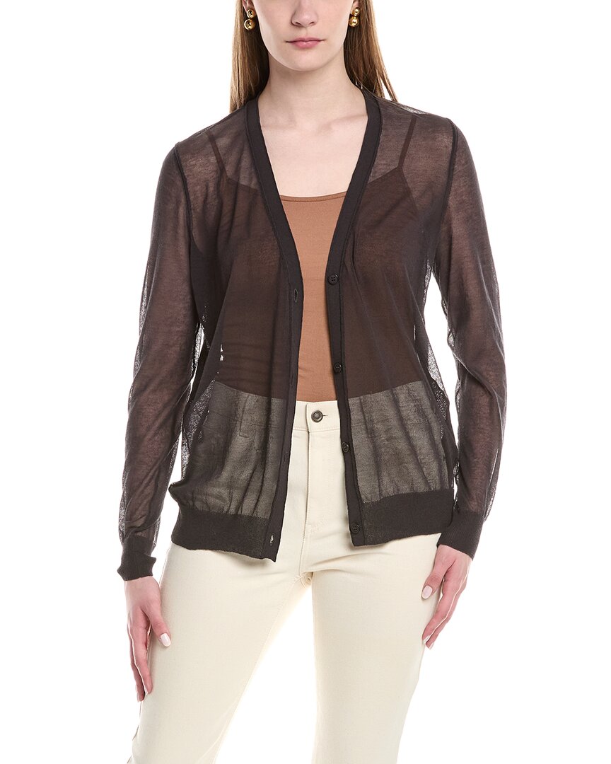 

Lafayette 148 New York Кардиган из шерстяной смеси с V-образным вырезом и застежкой на пуговицы, серый