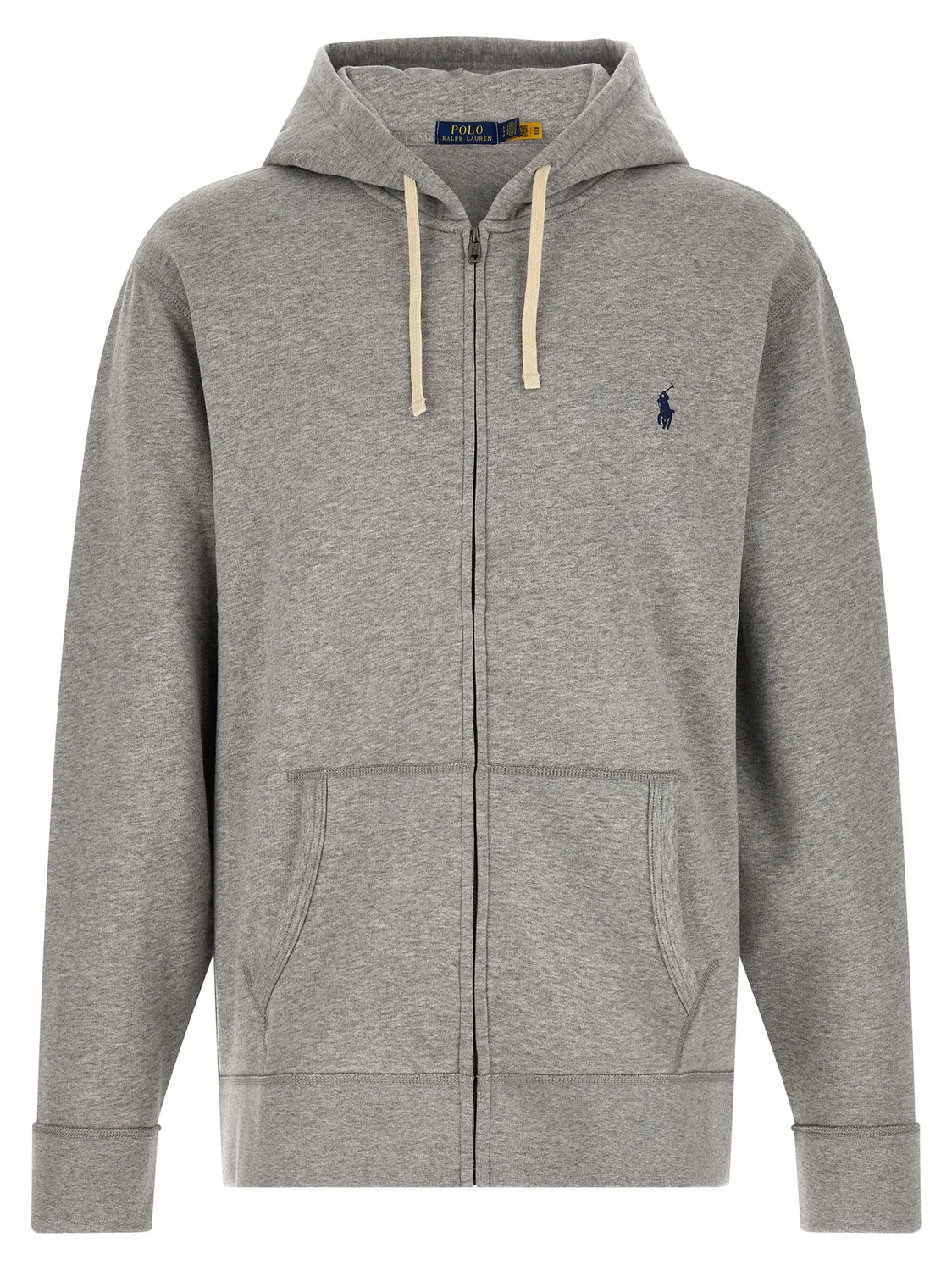 Мужской свитшот с капюшоном на молнии, серый, Polo Ralph Lauren, Gray
