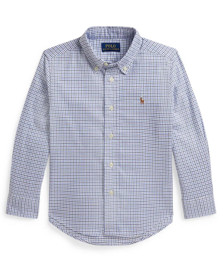 Рубашка в клетку с длинным рукавом Polo Ralph Lauren, White Blue Multi