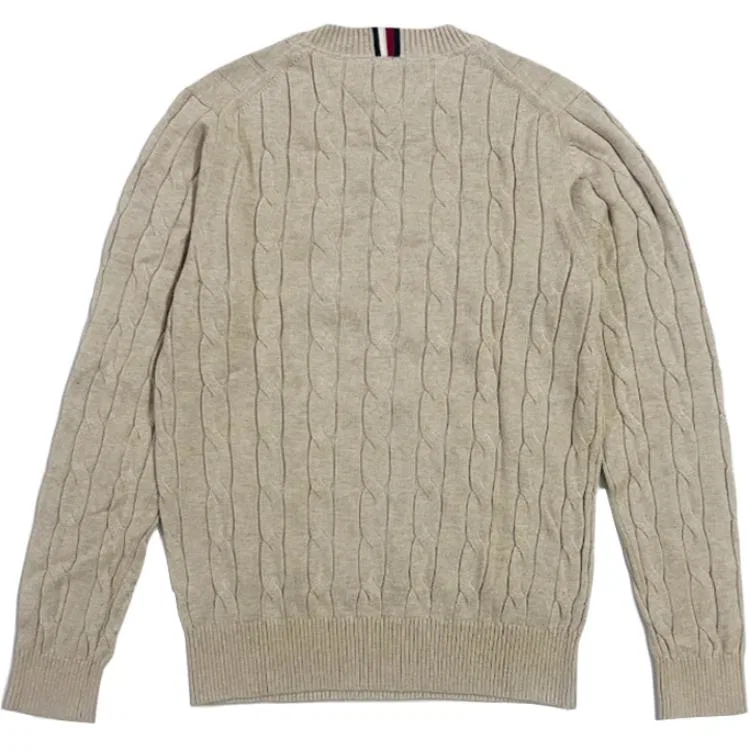 Мужской свитер с круглым вырезом Light Khaki Tommy Hilfiger — фото 3