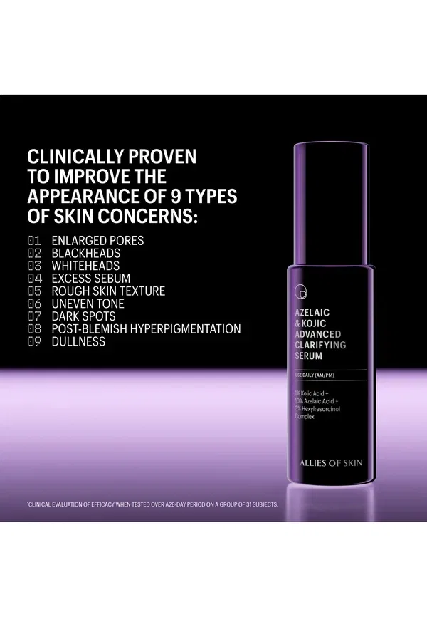 Осветляющая сыворотка с азелаиновой и койевой кислотой 30 мл Allies Of Skin — фото 4