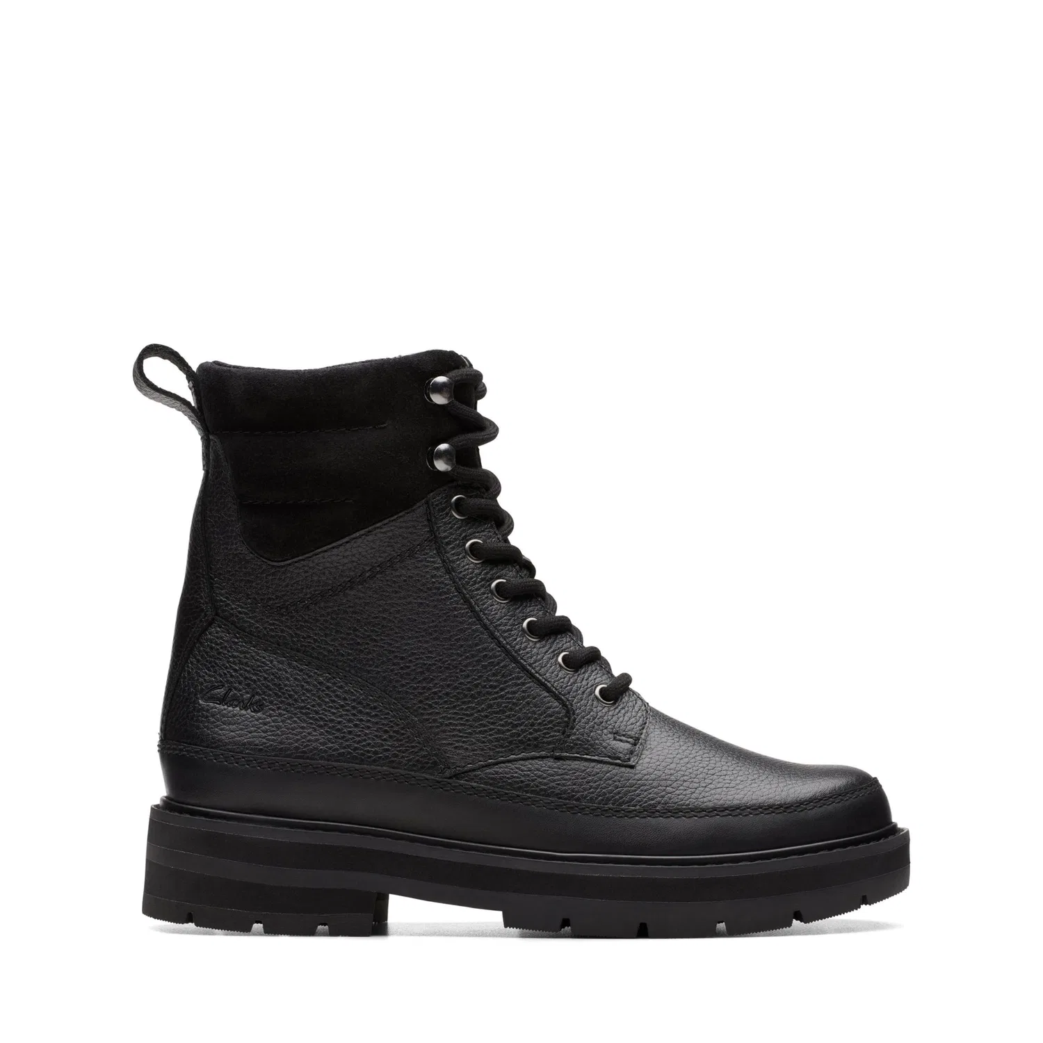 Ботинки детские Clarks Praguestyle K., на молнии, кожаные, черные