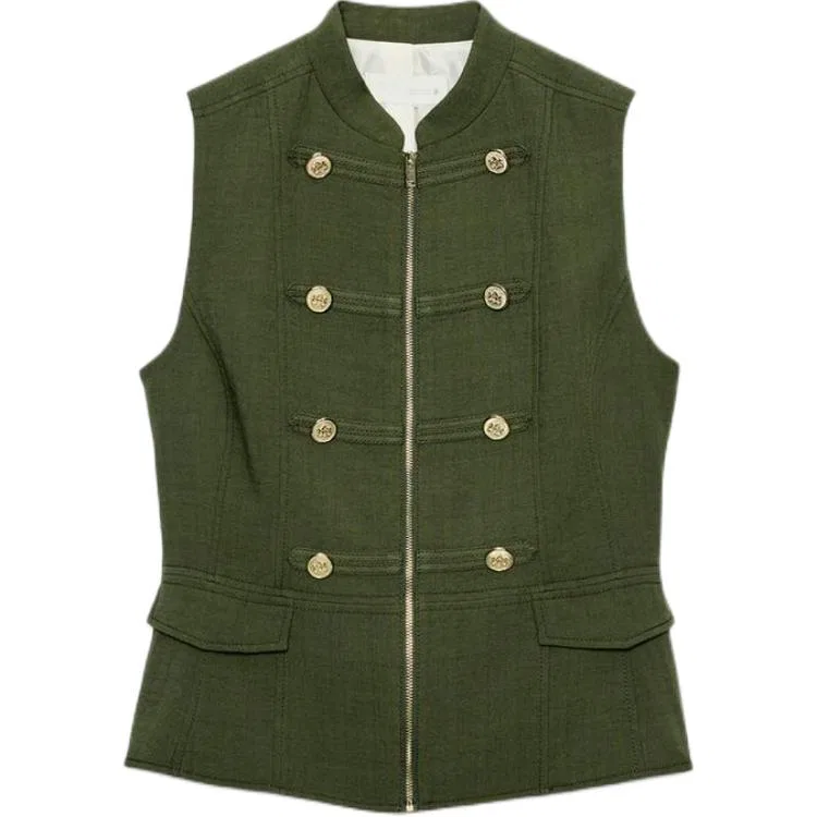 Женский топ без рукавов Dark Khaki, ZARA