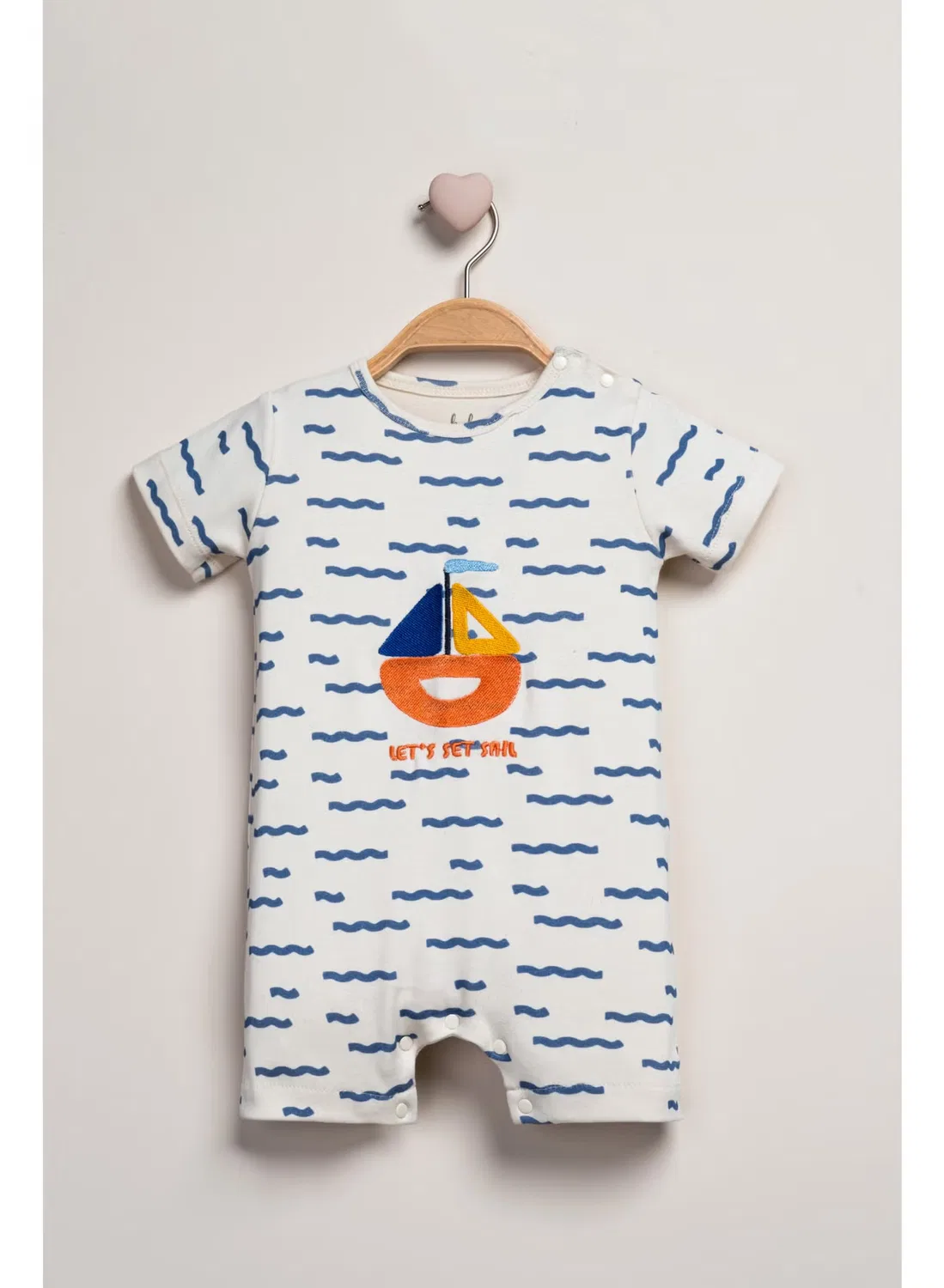Боди-комбинезон с шортами из хлопка Baby Fou, голубой — фото 3