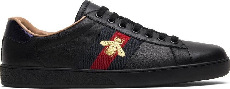 

Кроссовки Gucci Ace Embroidered Black Bee, черный