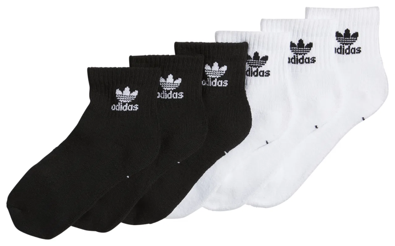 Носки для мальчиков Quarter Sock 6-Pack Adidas, белый/черный