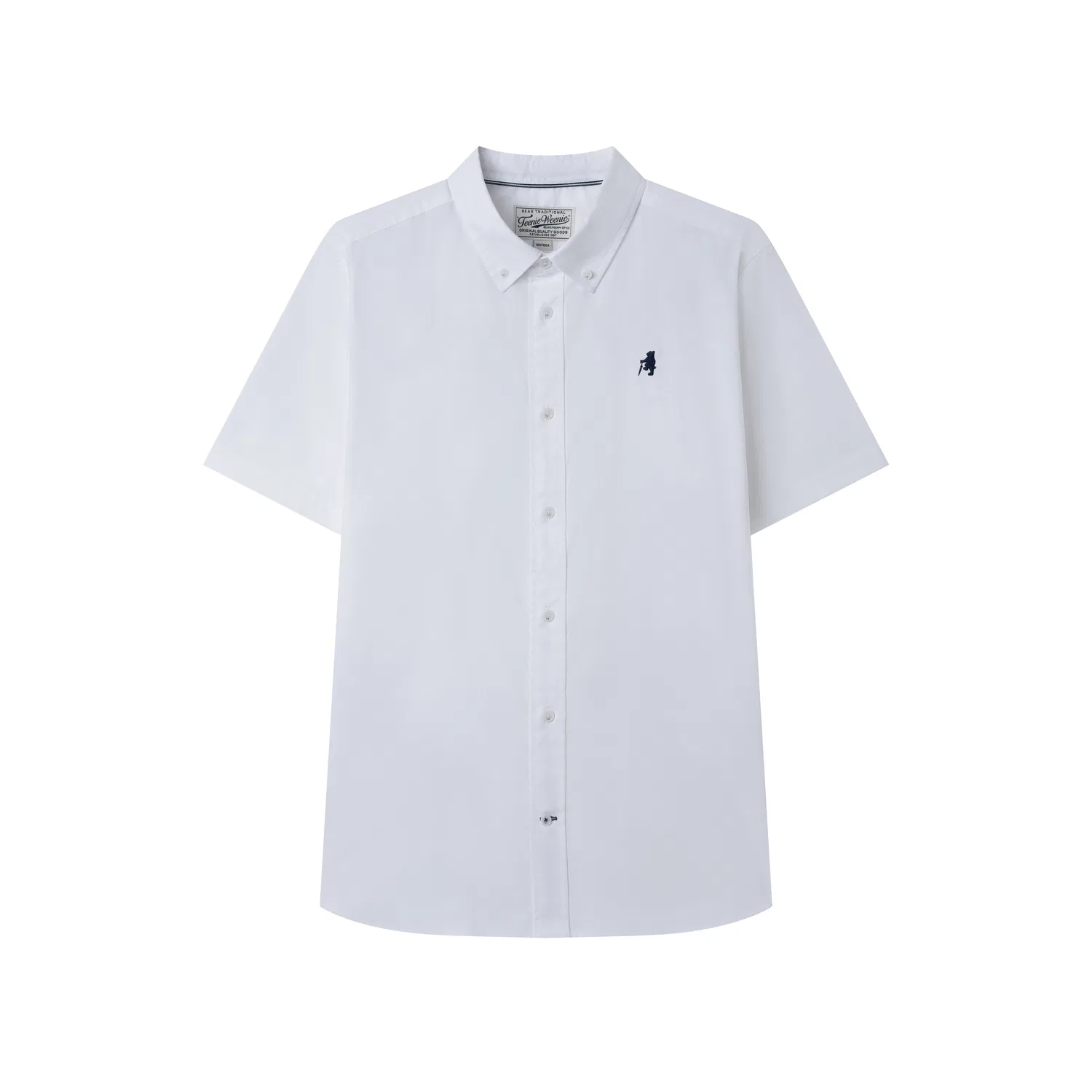 Детская рубашка с коротким рукавом в стиле преппи Evergreen Preppy Style Teenie Weenie Men, White
