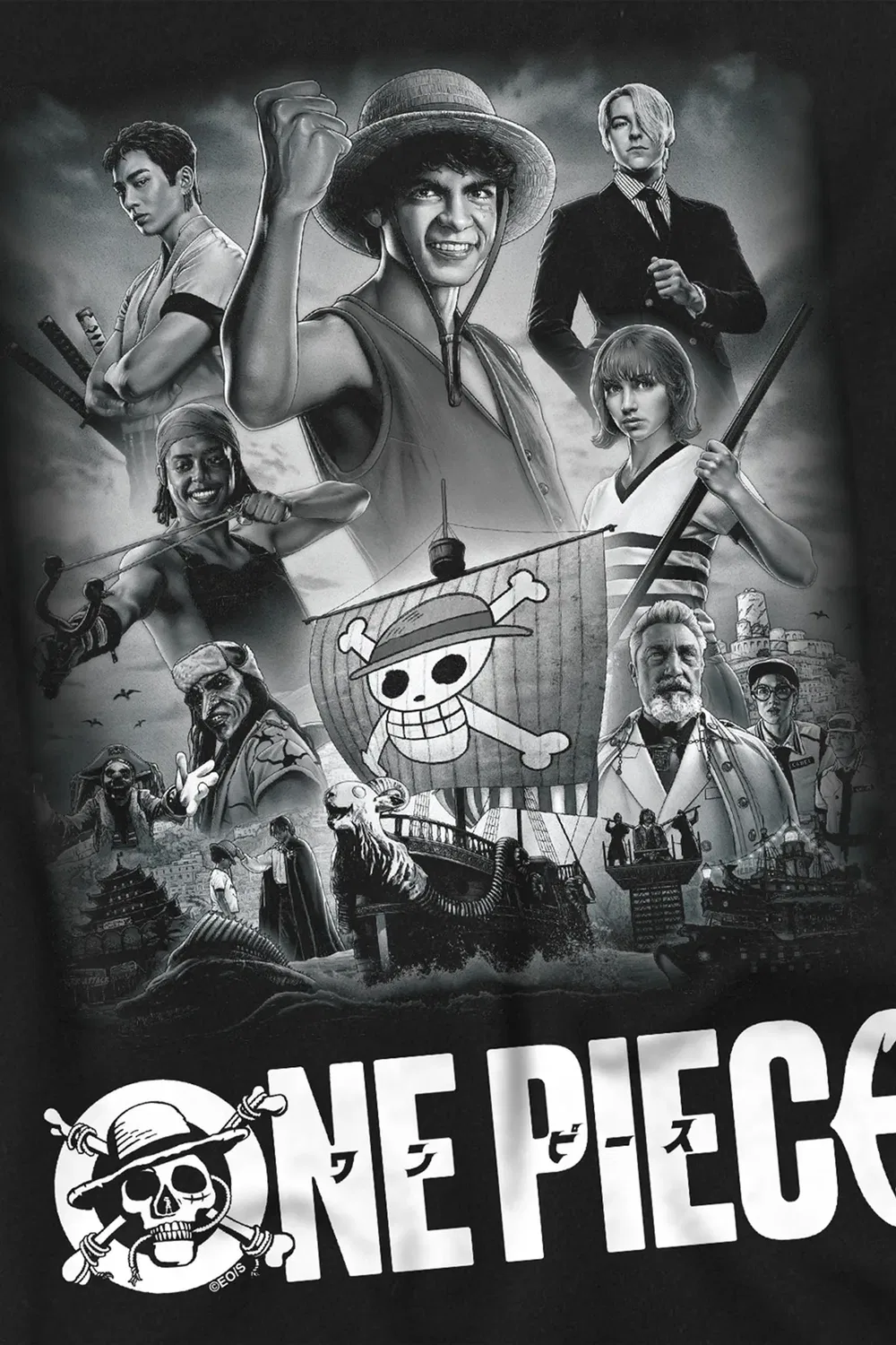 Детский свитшот с принтом One Piece, Black — фото 2