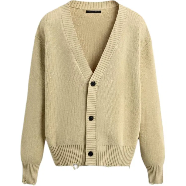 Мужской вязаный кардиган с V-образным вырезом Vanilla ZARA, Vanilla