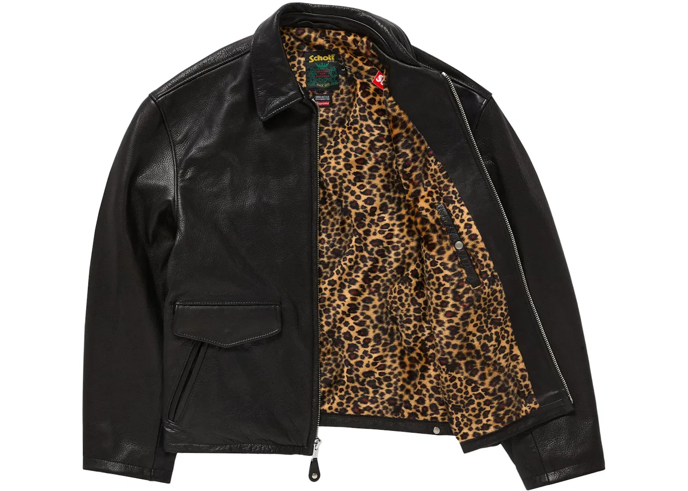 Мужская кожаная куртка-райдер Supreme Jacket (FW24), Black — фото 2