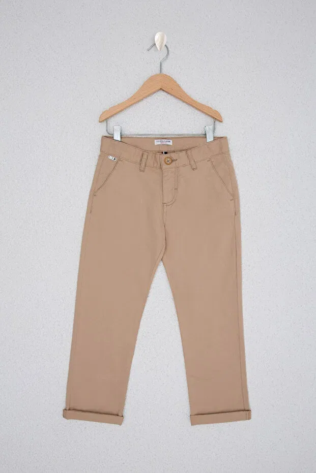 Детские брюки для мальчиков прямые с заниженной талией U.S. Polo Assn., Sand