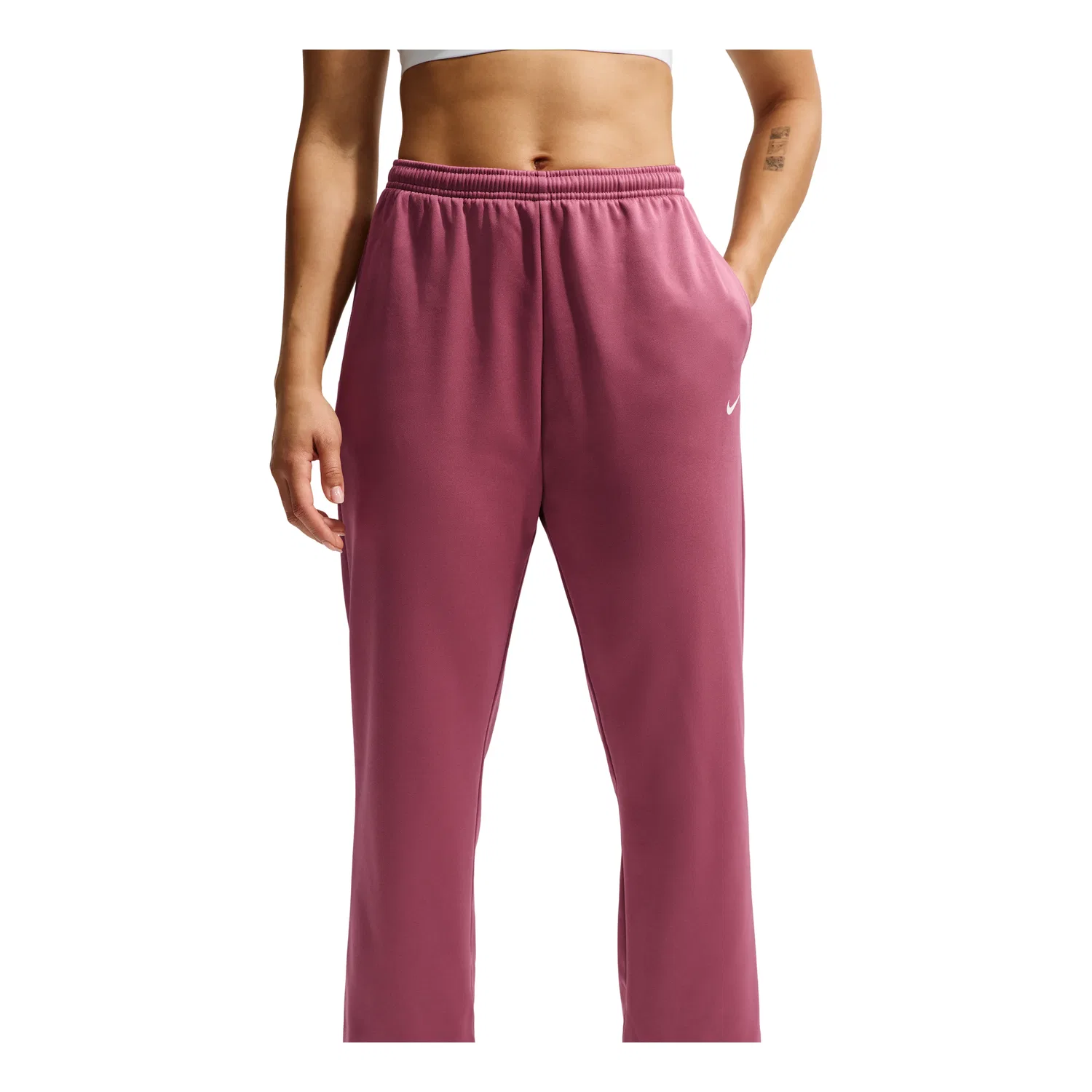 Женские брюки Studio Fleece Sport Therma-FIT Mid-Rise Pants 'Pink Smoke White' Nike, Pink Smoke/White