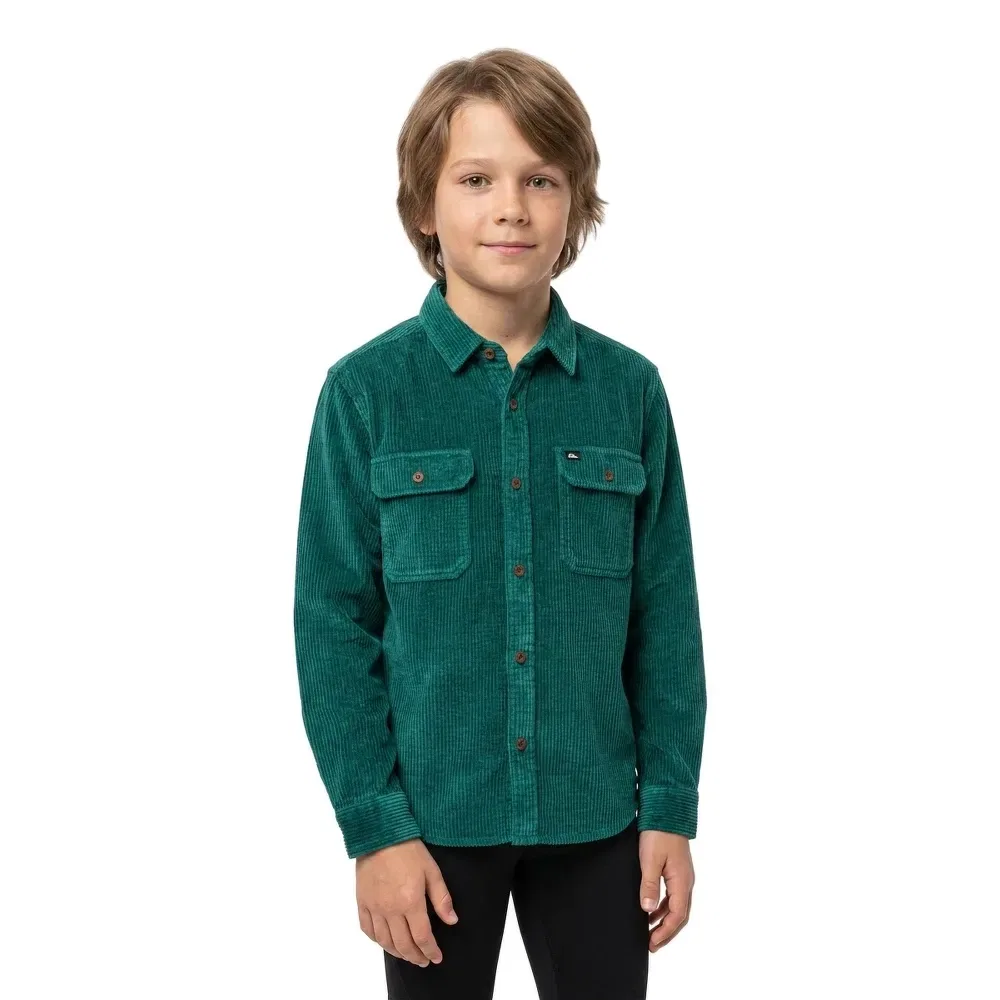 Детская рубашка из вельвета с длинным рукавом Quiksilver Venture Cord, Green — фото 3