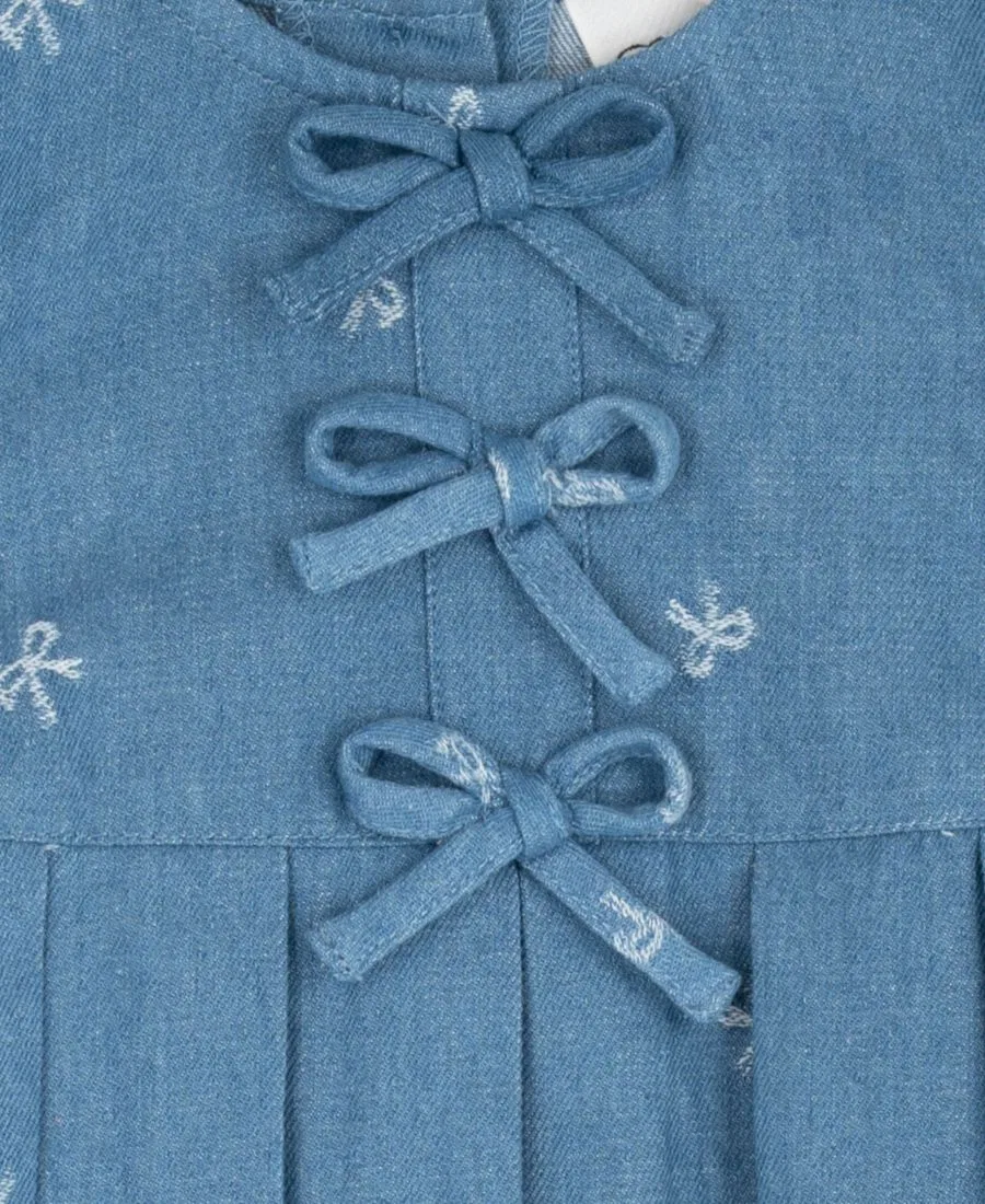 Детское платье для девочек с принтом 2-предметный комплект Rare Editions, Denim — фото 4