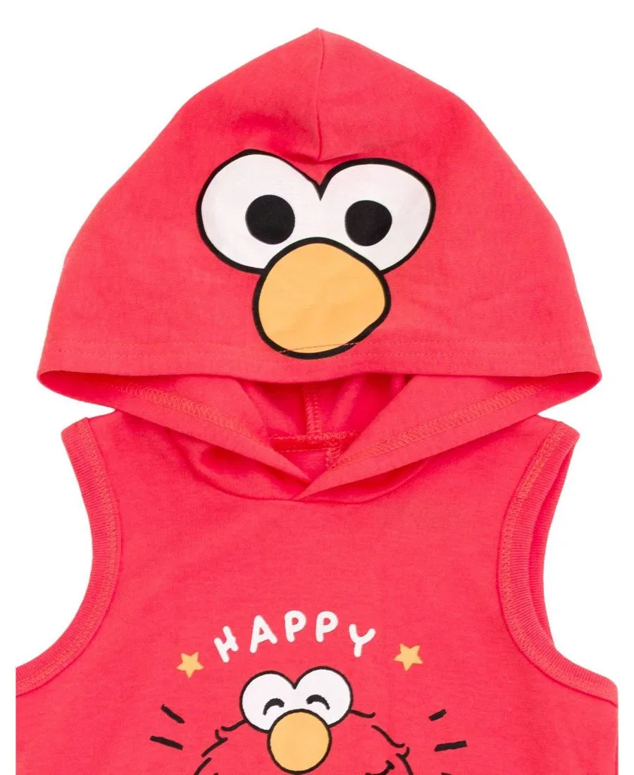 Боди-комбинезон с капюшоном без рукавов Elmo red Sesame Street — фото 3