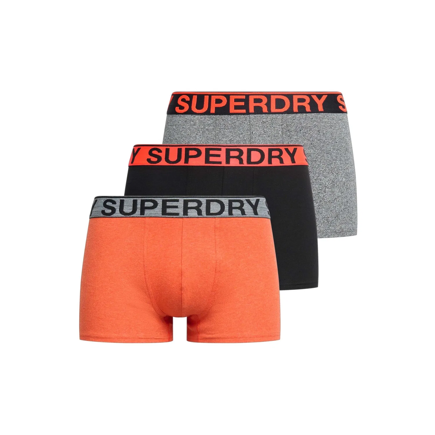 Мужские боксеры в упаковке 3 штуки Superdry, Orange/Black/Grey