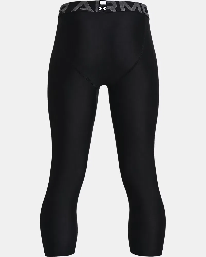 Леггинсы ¾ детские, длина по внутреннему шву 46 см, влагоотводящие HeatGear Armour UnderArmour, Black/White — фото 2
