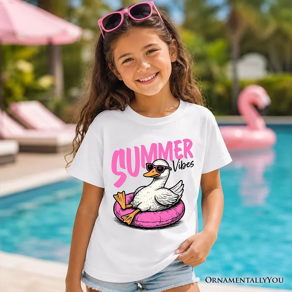 Детская футболка для мальчиков с принтом Summer Vibes Goose OrnamentallyYou, White — фото 2