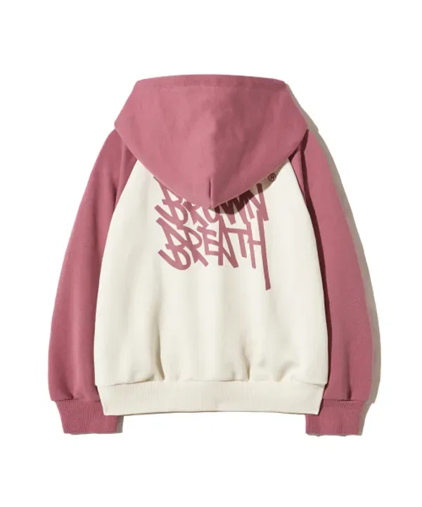 Детская худи на молнии, с капюшоном, Brownbreath Kids, indy pink — фото 3