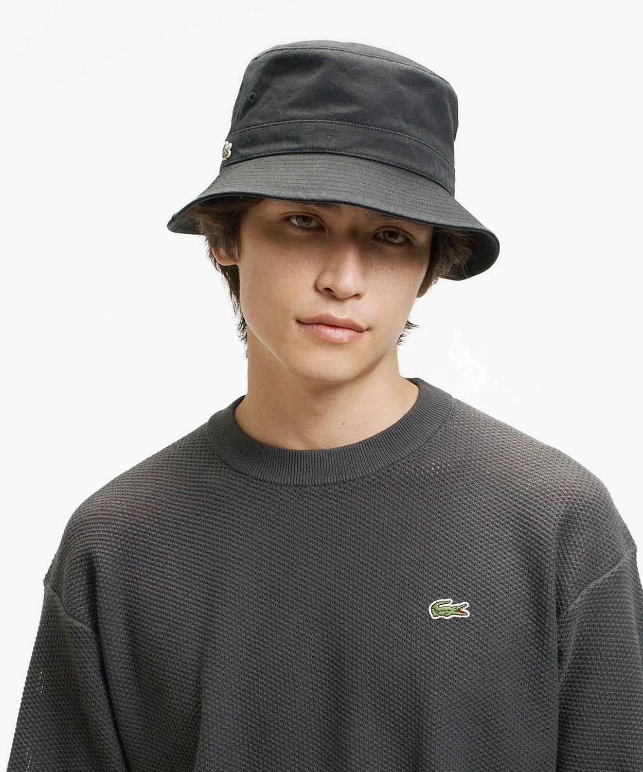Мужская футболка с коротким рукавом из хлопка и нейлона Lacoste, Dark Ash