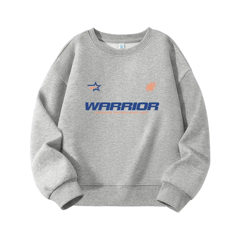 Детский свитшот с круглым вырезом Gray/H Basketball Blue Text WARRIOR