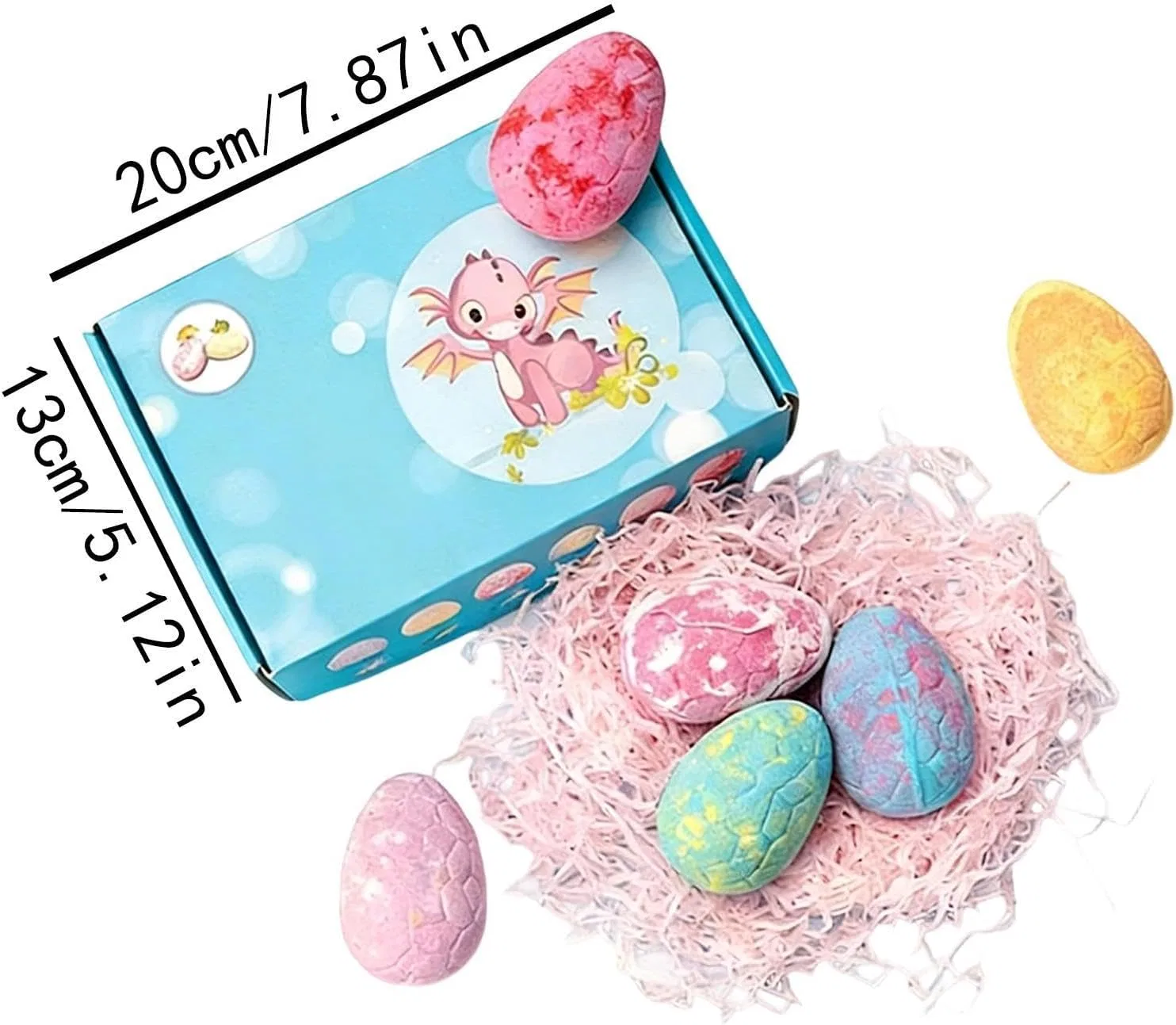 Бомбочка для ванны с игрушкой-динозавром, gifyym, 1 шт, 20x13 см, мультиколор — фото 2